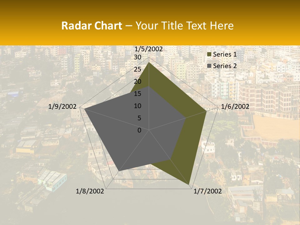 An Aerial View Of A City With Lots Of Buildings PowerPoint Template