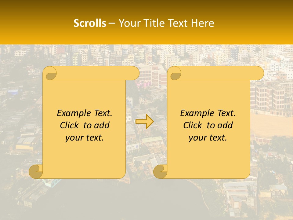 An Aerial View Of A City With Lots Of Buildings PowerPoint Template