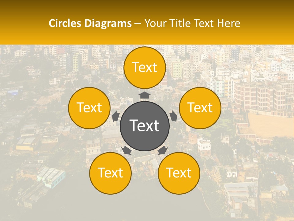 An Aerial View Of A City With Lots Of Buildings PowerPoint Template