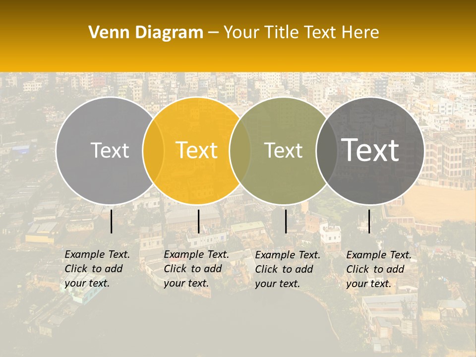 An Aerial View Of A City With Lots Of Buildings PowerPoint Template