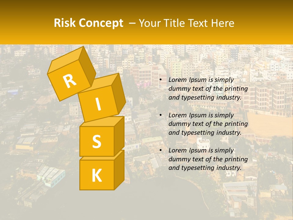 An Aerial View Of A City With Lots Of Buildings PowerPoint Template