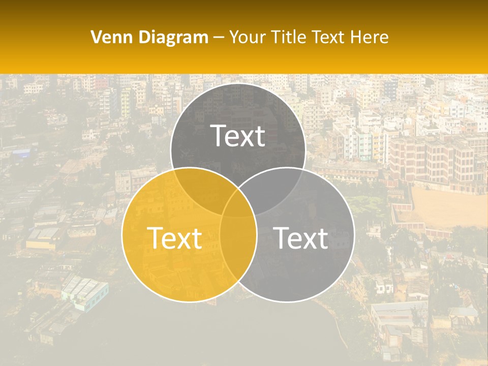 An Aerial View Of A City With Lots Of Buildings PowerPoint Template