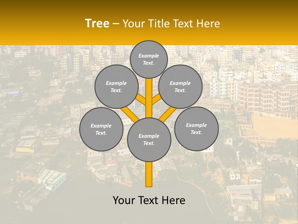 An Aerial View Of A City With Lots Of Buildings PowerPoint Template