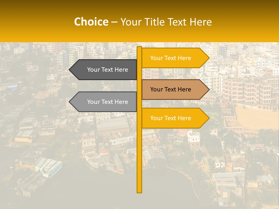 An Aerial View Of A City With Lots Of Buildings PowerPoint Template