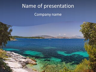 A Large Body Of Water Surrounded By Trees PowerPoint Template