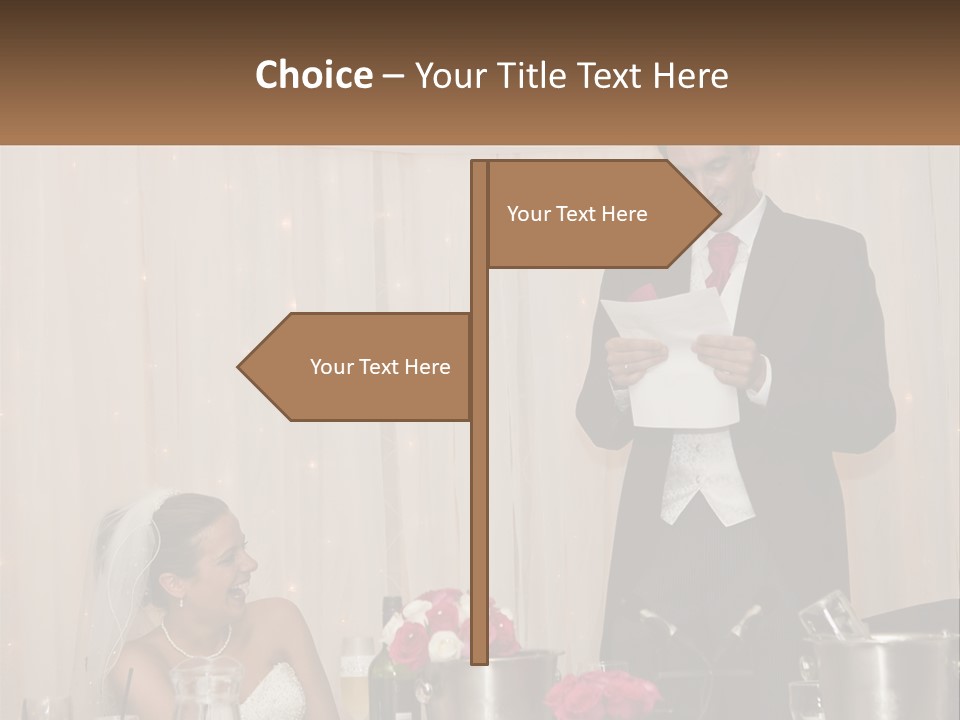 A Man In A Tuxedo Reading A Piece Of Paper PowerPoint Template