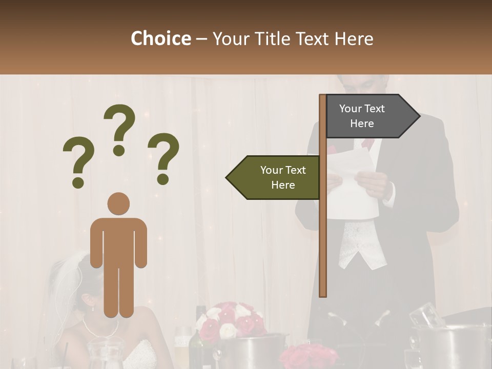 A Man In A Tuxedo Reading A Piece Of Paper PowerPoint Template