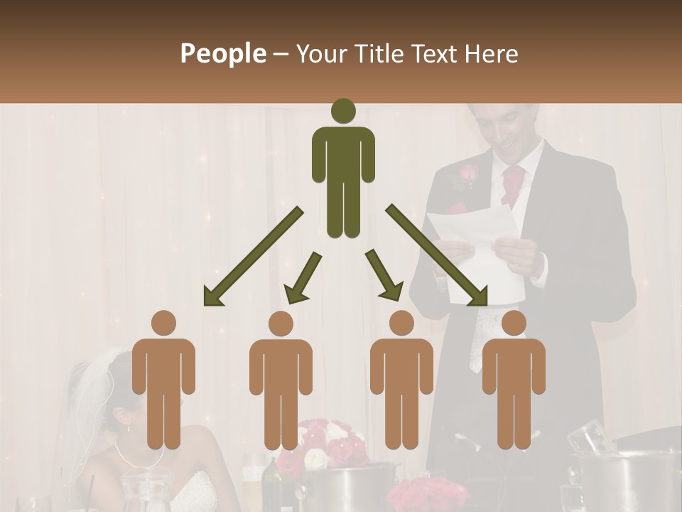 A Man In A Tuxedo Reading A Piece Of Paper PowerPoint Template