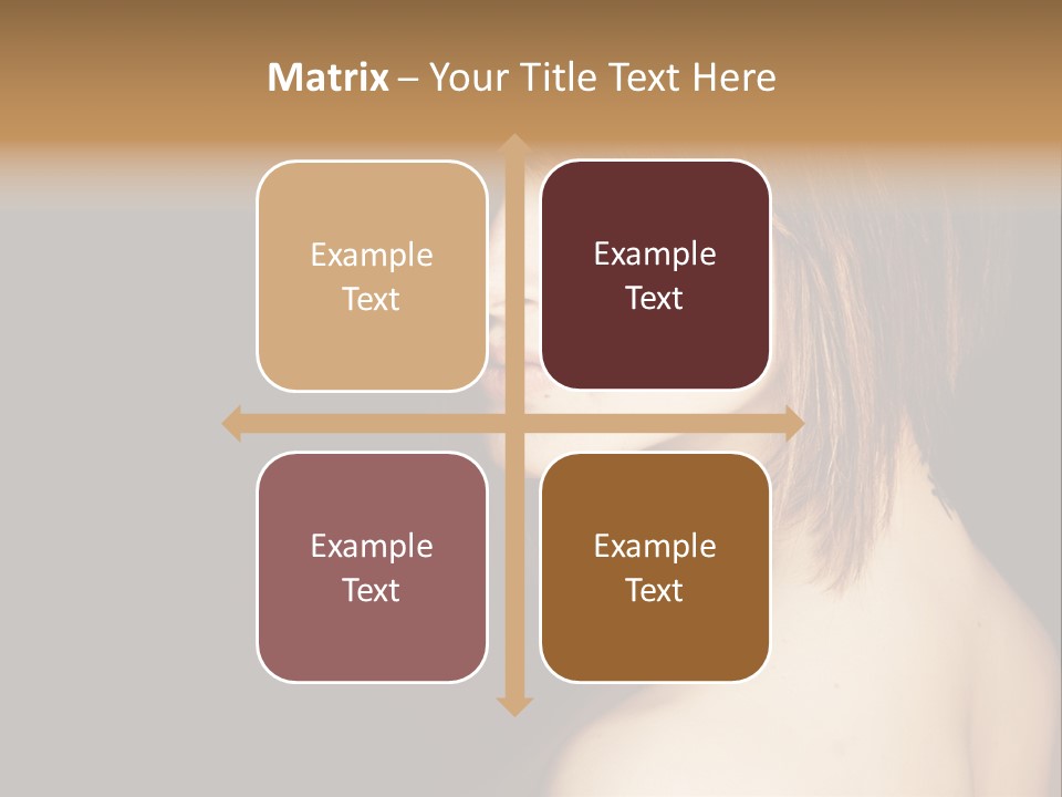 A Woman With Brown Hair Is Posing For A Picture PowerPoint Template