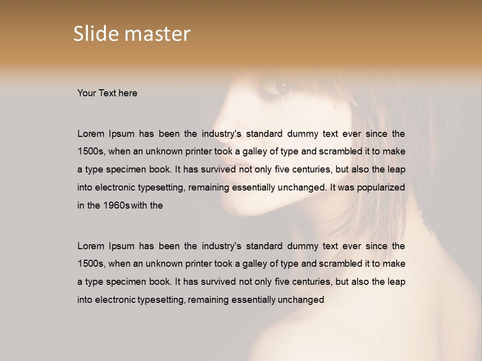 A Woman With Brown Hair Is Posing For A Picture PowerPoint Template