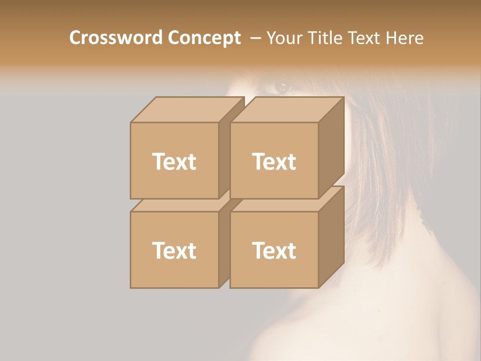 A Woman With Brown Hair Is Posing For A Picture PowerPoint Template