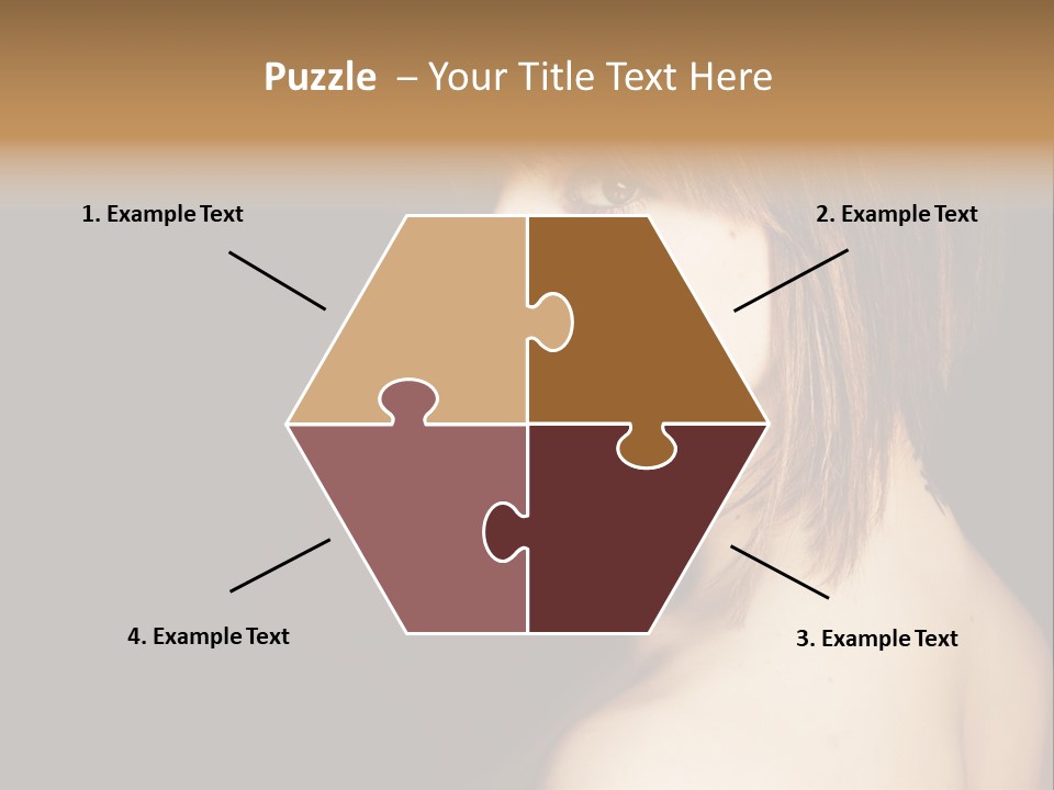 A Woman With Brown Hair Is Posing For A Picture PowerPoint Template