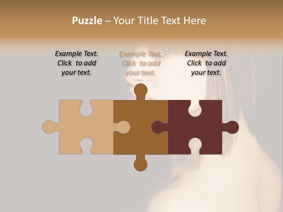 A Woman With Brown Hair Is Posing For A Picture PowerPoint Template