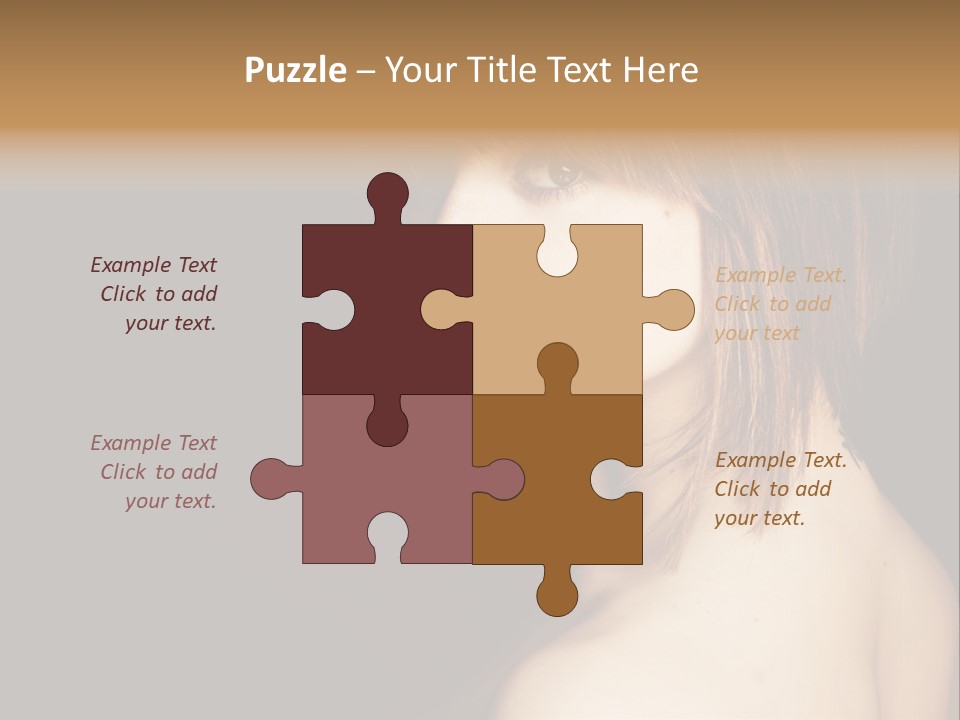 A Woman With Brown Hair Is Posing For A Picture PowerPoint Template