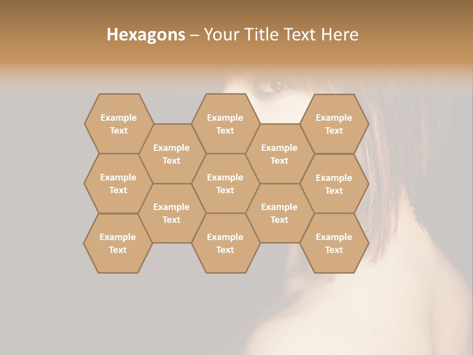 A Woman With Brown Hair Is Posing For A Picture PowerPoint Template