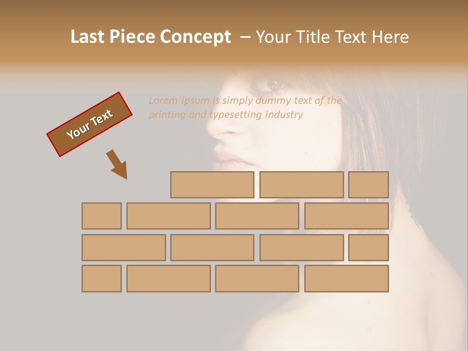 A Woman With Brown Hair Is Posing For A Picture PowerPoint Template