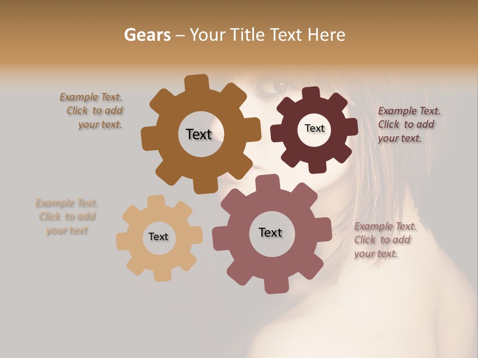 A Woman With Brown Hair Is Posing For A Picture PowerPoint Template