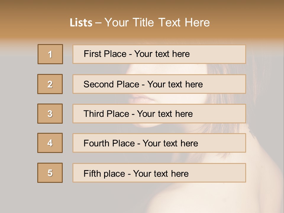 A Woman With Brown Hair Is Posing For A Picture PowerPoint Template