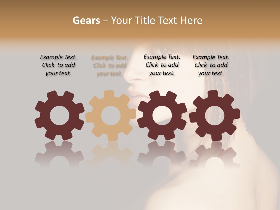 A Woman With Brown Hair Is Posing For A Picture PowerPoint Template