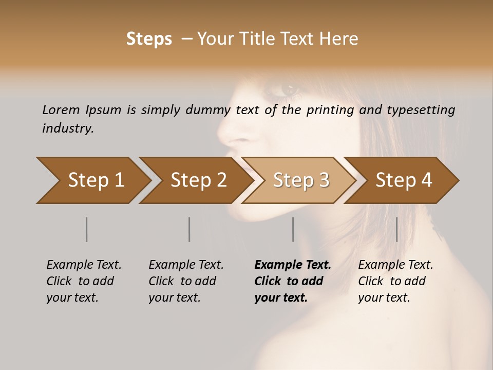 A Woman With Brown Hair Is Posing For A Picture PowerPoint Template