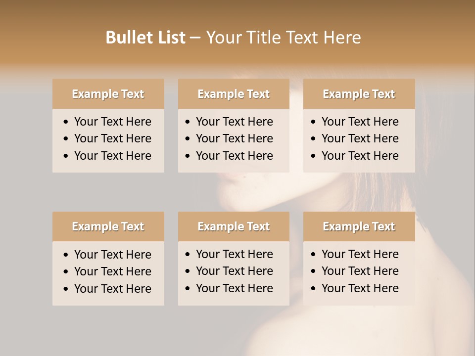 A Woman With Brown Hair Is Posing For A Picture PowerPoint Template