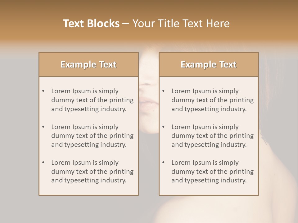 A Woman With Brown Hair Is Posing For A Picture PowerPoint Template