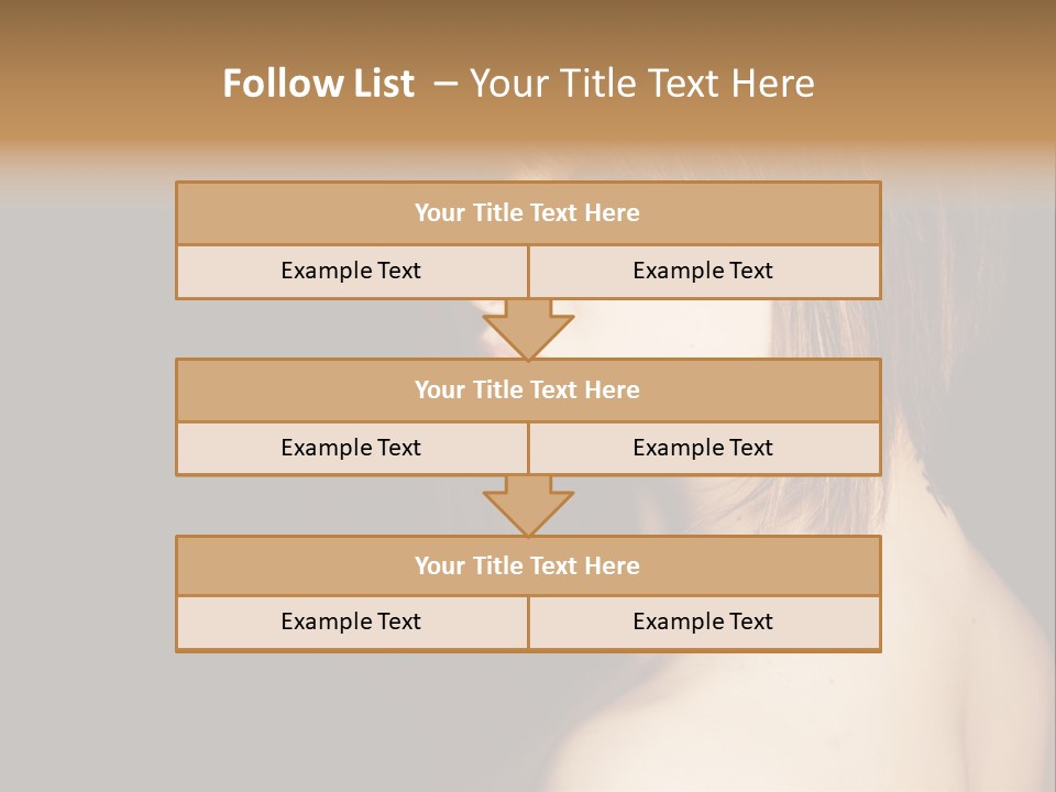 A Woman With Brown Hair Is Posing For A Picture PowerPoint Template