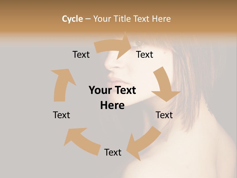 A Woman With Brown Hair Is Posing For A Picture PowerPoint Template