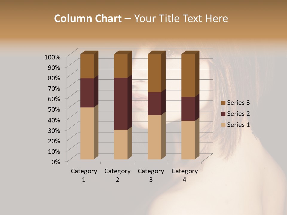 A Woman With Brown Hair Is Posing For A Picture PowerPoint Template