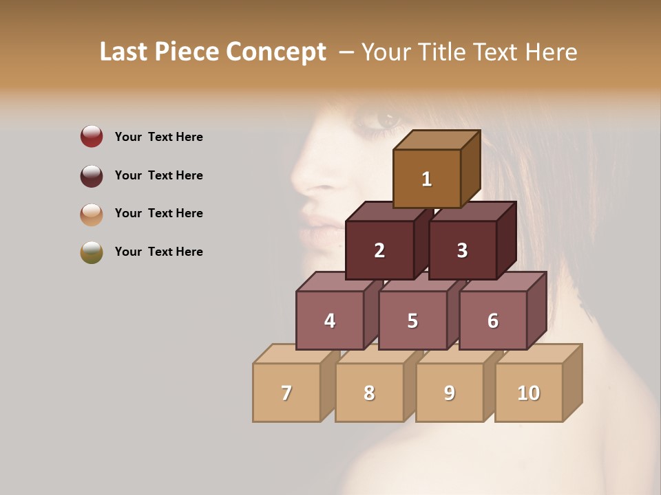 A Woman With Brown Hair Is Posing For A Picture PowerPoint Template