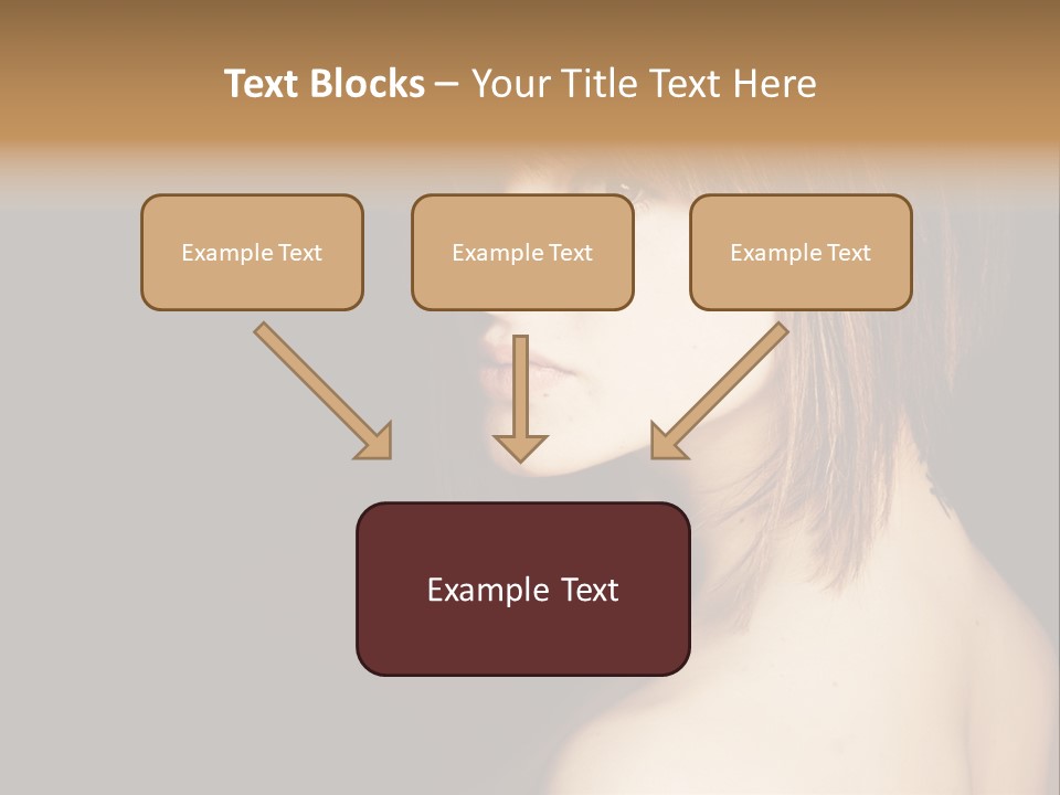 A Woman With Brown Hair Is Posing For A Picture PowerPoint Template