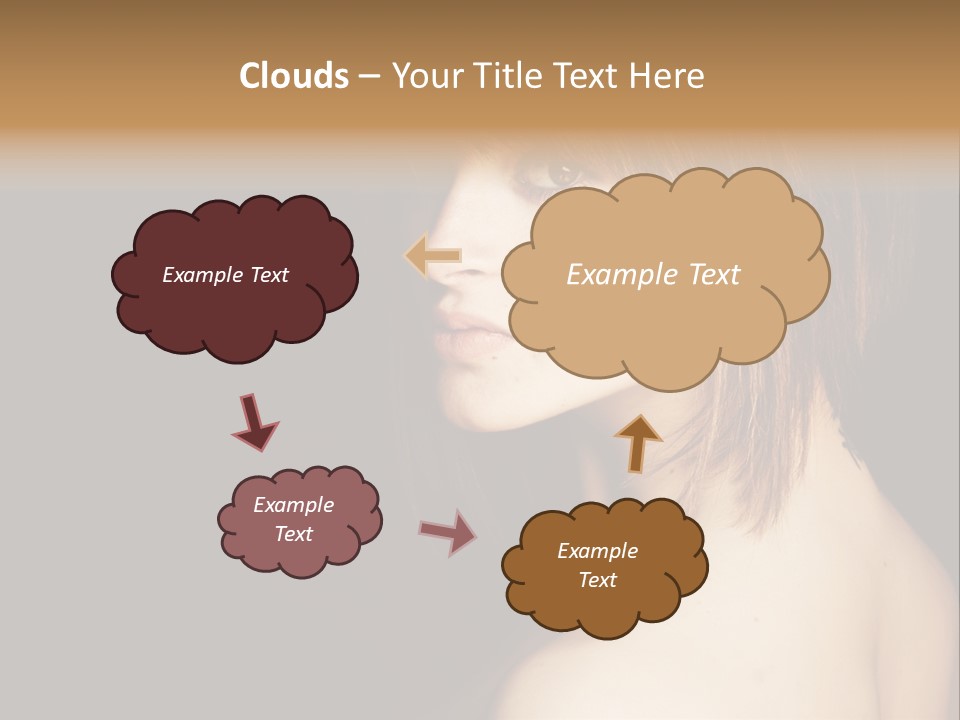 A Woman With Brown Hair Is Posing For A Picture PowerPoint Template