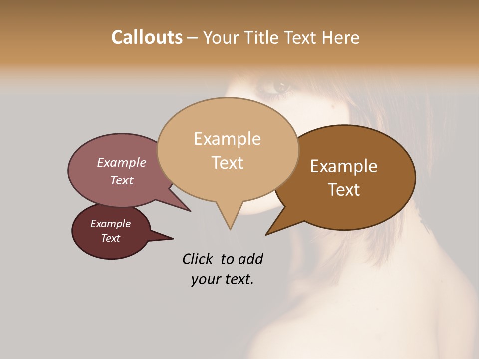 A Woman With Brown Hair Is Posing For A Picture PowerPoint Template