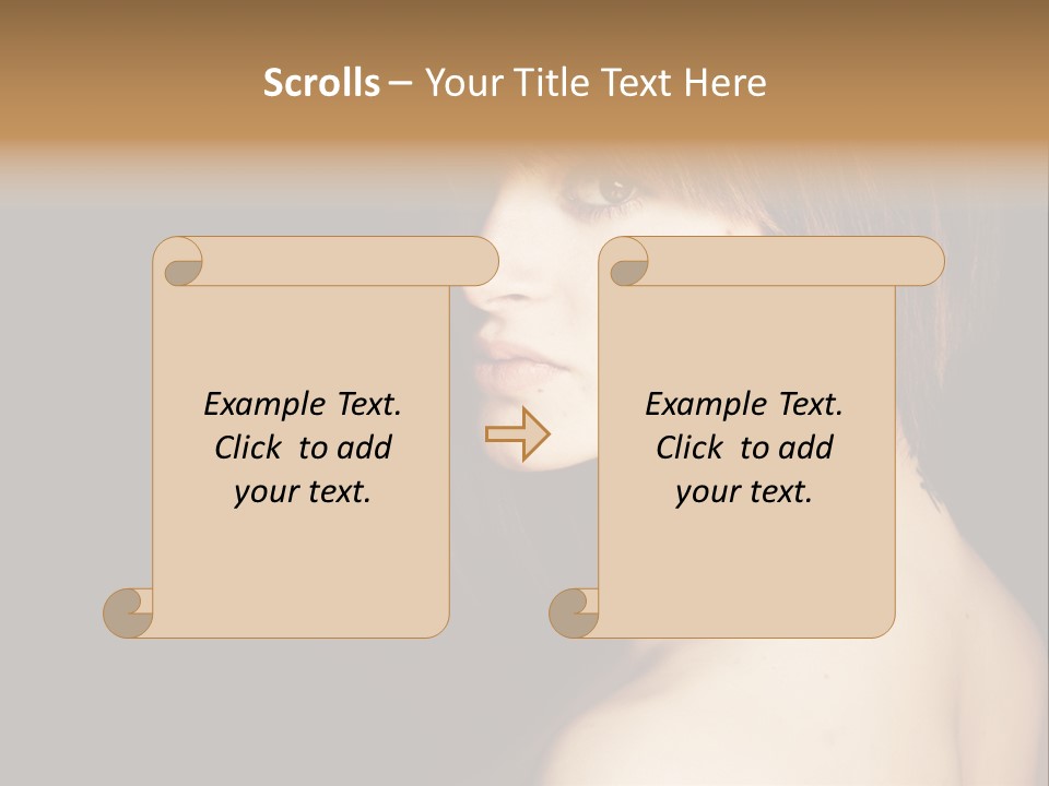 A Woman With Brown Hair Is Posing For A Picture PowerPoint Template