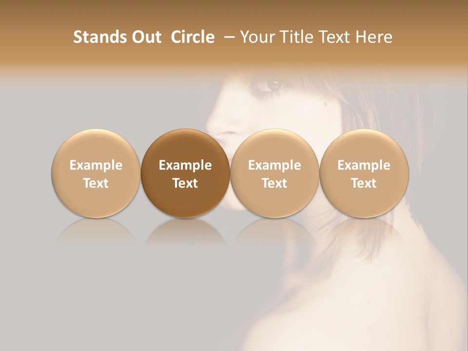 A Woman With Brown Hair Is Posing For A Picture PowerPoint Template