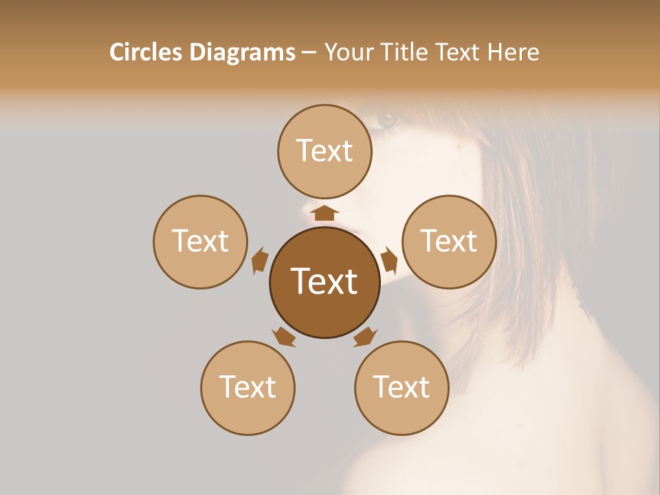 A Woman With Brown Hair Is Posing For A Picture PowerPoint Template