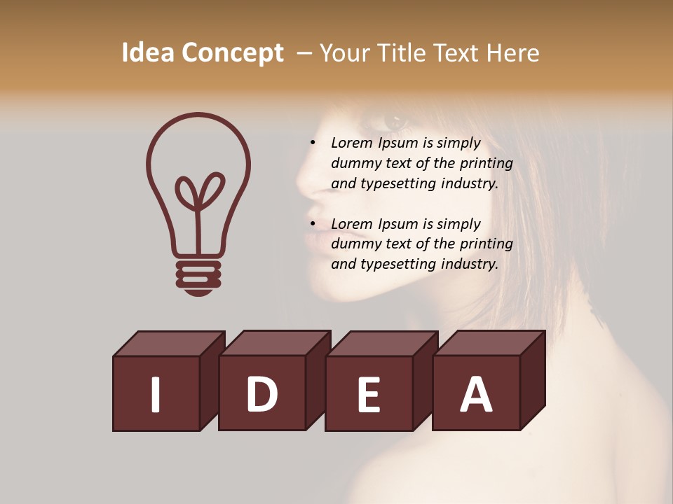 A Woman With Brown Hair Is Posing For A Picture PowerPoint Template