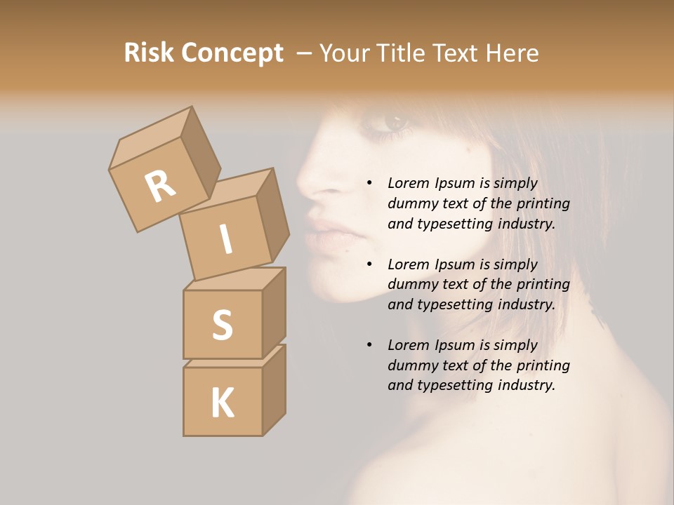 A Woman With Brown Hair Is Posing For A Picture PowerPoint Template