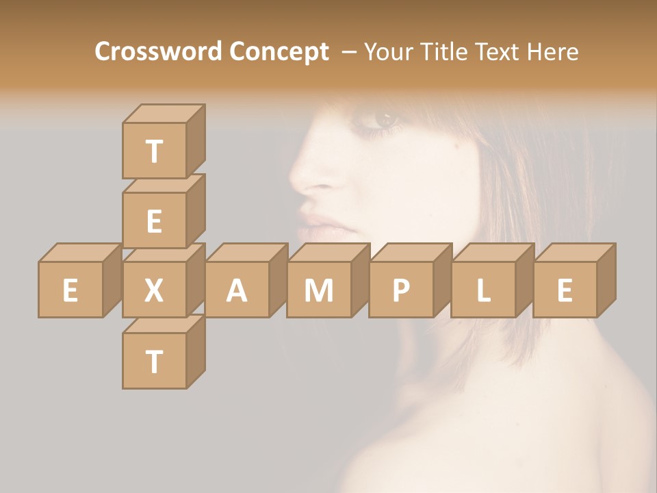 A Woman With Brown Hair Is Posing For A Picture PowerPoint Template