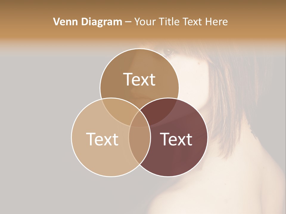 A Woman With Brown Hair Is Posing For A Picture PowerPoint Template