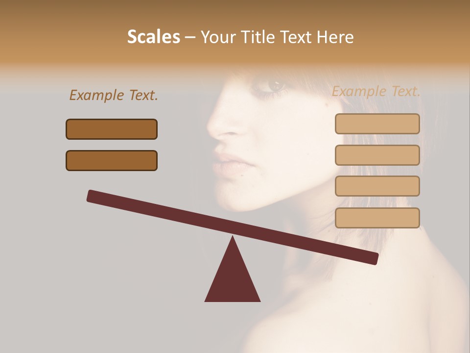 A Woman With Brown Hair Is Posing For A Picture PowerPoint Template