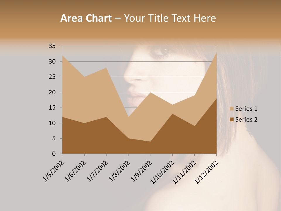 A Woman With Brown Hair Is Posing For A Picture PowerPoint Template