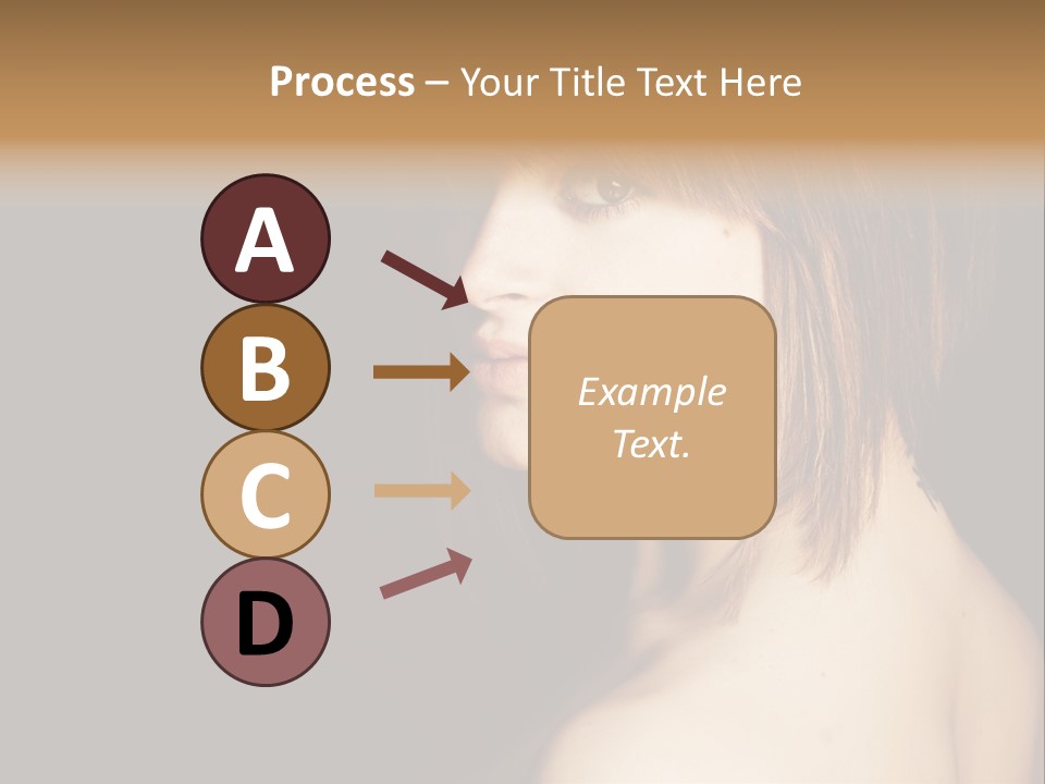 A Woman With Brown Hair Is Posing For A Picture PowerPoint Template