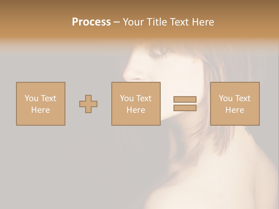A Woman With Brown Hair Is Posing For A Picture PowerPoint Template