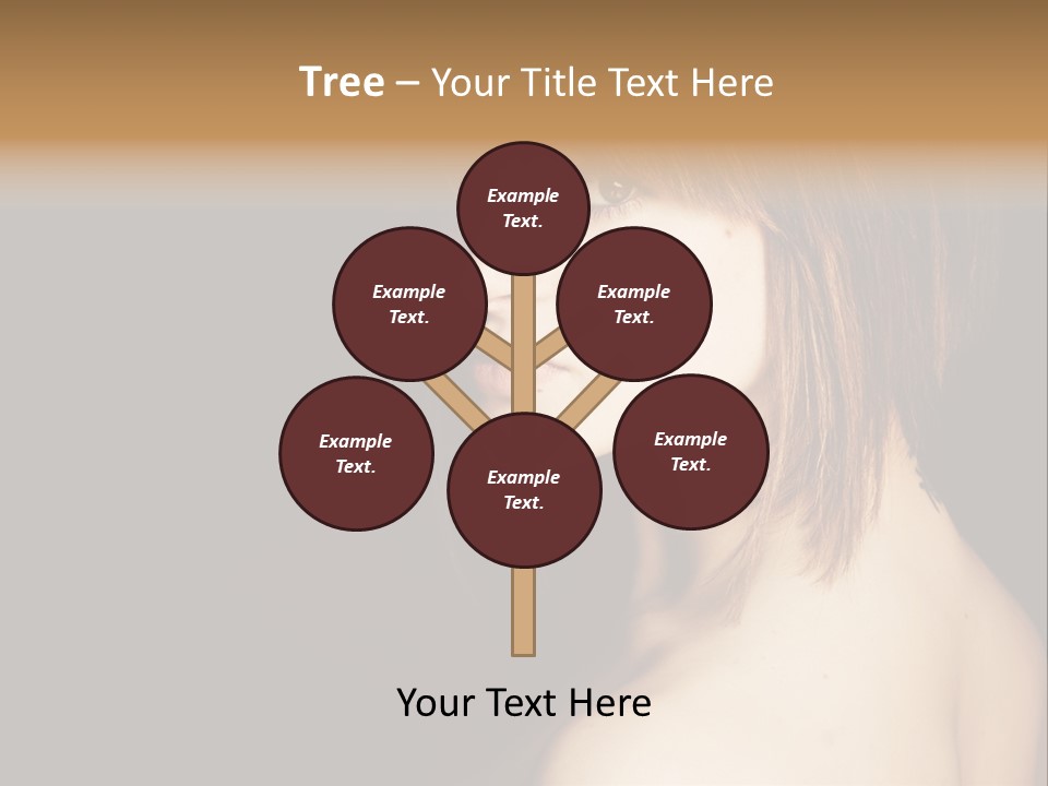 A Woman With Brown Hair Is Posing For A Picture PowerPoint Template