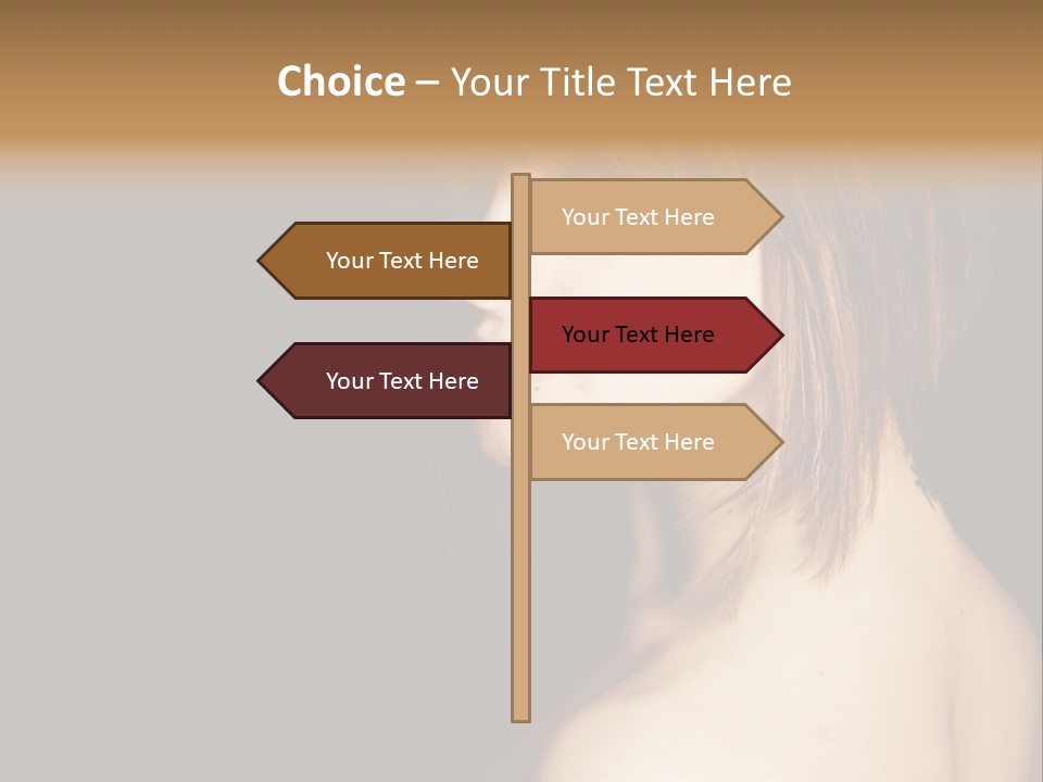 A Woman With Brown Hair Is Posing For A Picture PowerPoint Template