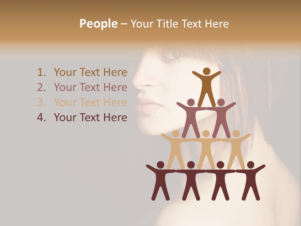 A Woman With Brown Hair Is Posing For A Picture PowerPoint Template