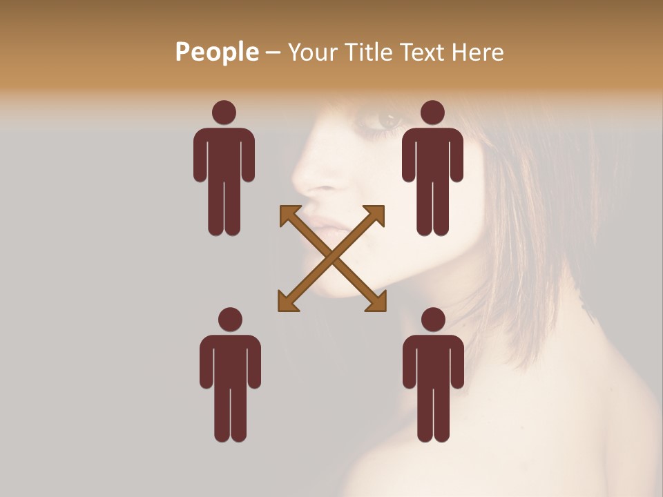 A Woman With Brown Hair Is Posing For A Picture PowerPoint Template