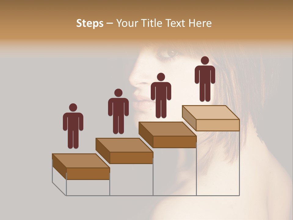 A Woman With Brown Hair Is Posing For A Picture PowerPoint Template