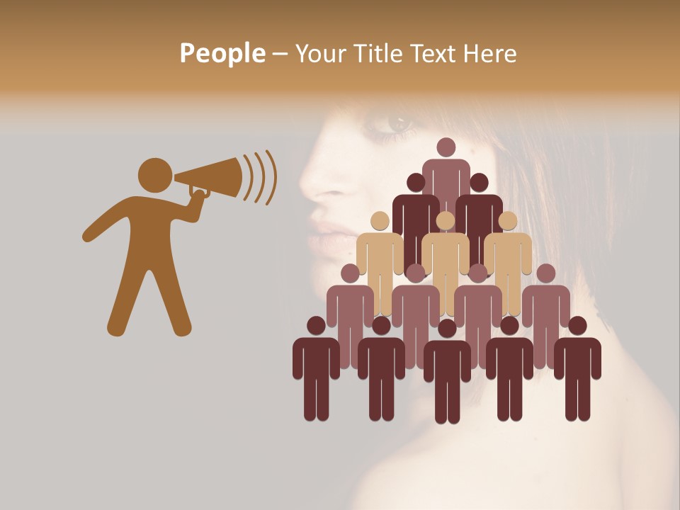 A Woman With Brown Hair Is Posing For A Picture PowerPoint Template